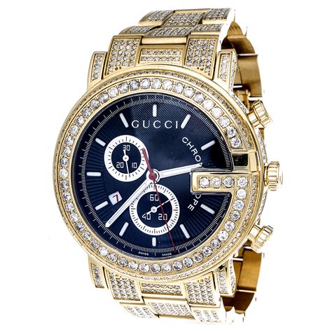 mens diamond gucci watch cheap|gucci watch with diamonds.